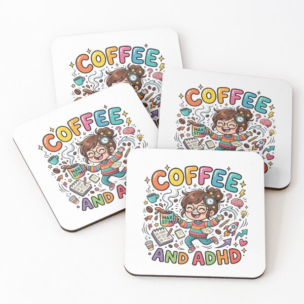 Item preview, Coffee and ADHD funny quote designed and sold by Marti’s Shop Corner.