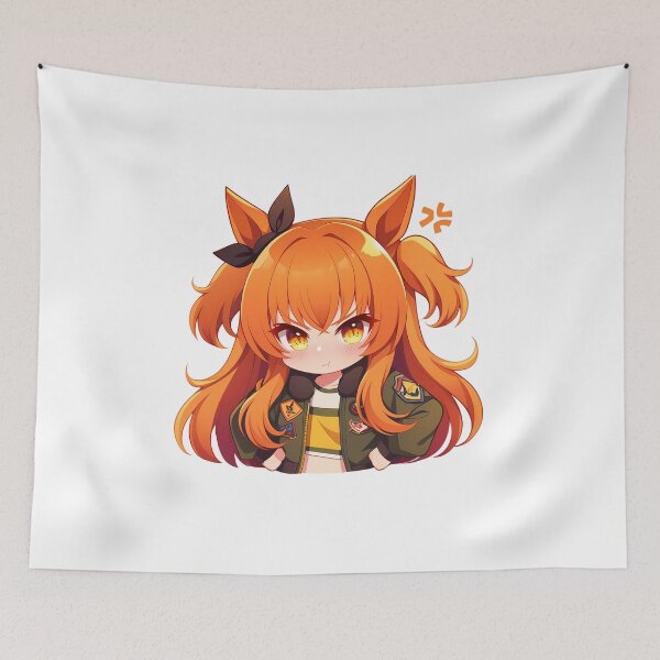 Item preview, Mayano Top Gun Uma Musume Pretty Derby Chibi Angry Horse Girl designed and sold by 108Recordings.