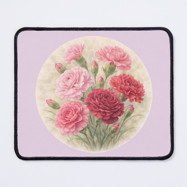 Item preview, Carnation Charm – Classic Ruffled Bloom Circle Design designed and sold by TheJoyfulPen.