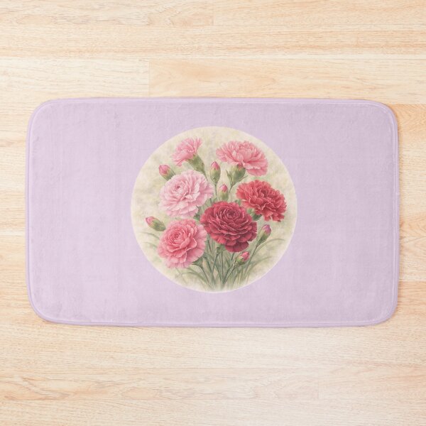 Item preview, Carnation Charm – Classic Ruffled Bloom Circle Design designed and sold by TheJoyfulPen.
