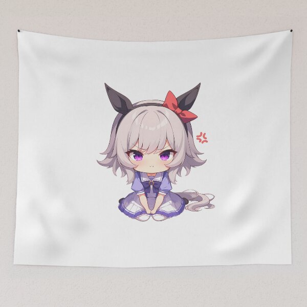 Item preview, Curren Chan Uma Musume Pretty Derby Chibi Angry Red Bow designed and sold by 108Recordings.