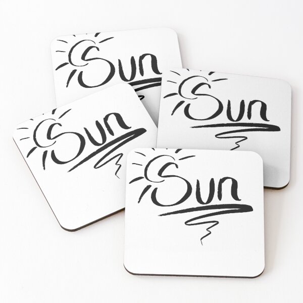 Item preview, Bold Sun Graphic - Black Brush Lettering on White designed and sold by TheArtOfTreble.