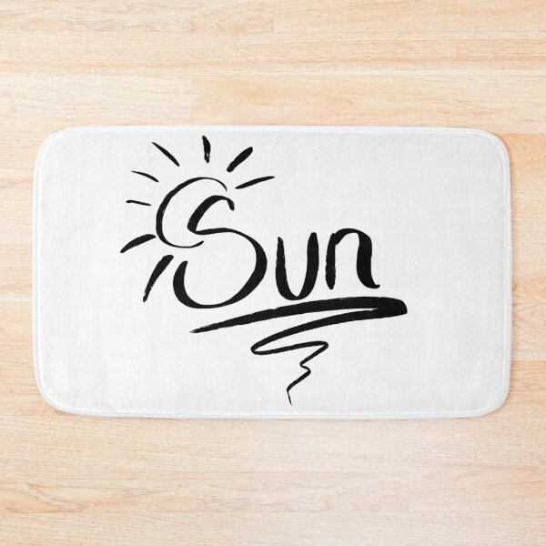 Item preview, Bold Sun Graphic - Black Brush Lettering on White designed and sold by TheArtOfTreble.