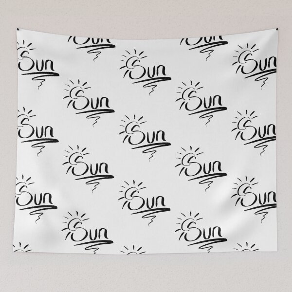 Item preview, Bold Sun Graphic - Black Brush Lettering on White designed and sold by TheArtOfTreble.