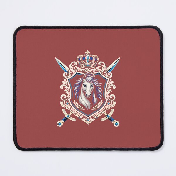 Item preview, Royal White Horse Crest with Crown and Crossed Swords designed and sold by Inner Flame Studio.