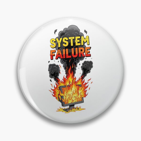 Item preview, System Failure Shirt – Funny Tech Meltdown Computer Fire Design designed and sold by Chaos Pixel Studio.