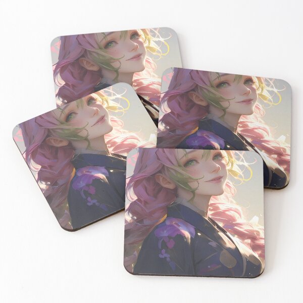 Item preview, Mitsuri Kanroji Demon Slayer Soft Pink Green Spring Portrait designed and sold by 108Recordings.