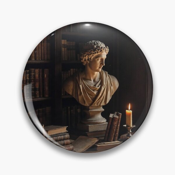 Item preview, Candlelit Philosopher Study Desk — Dark Academia Library Art designed and sold by semenol.