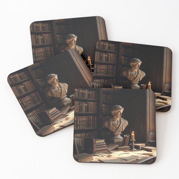 Item preview, Candlelit Philosopher Study Desk — Dark Academia Library Art designed and sold by semenol.
