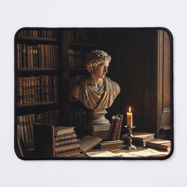 Item preview, Candlelit Philosopher Study Desk — Dark Academia Library Art designed and sold by semenol.