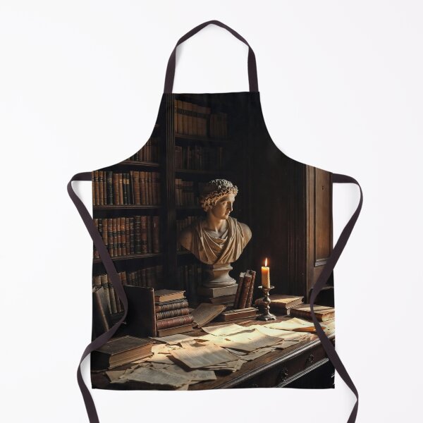 Item preview, Candlelit Philosopher Study Desk — Dark Academia Library Art designed and sold by semenol.