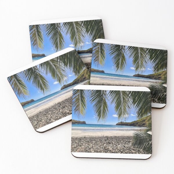 Item preview, Palm frond frame of a beach and ocean view in French Polynesia designed and sold by Sailmates Reflections.