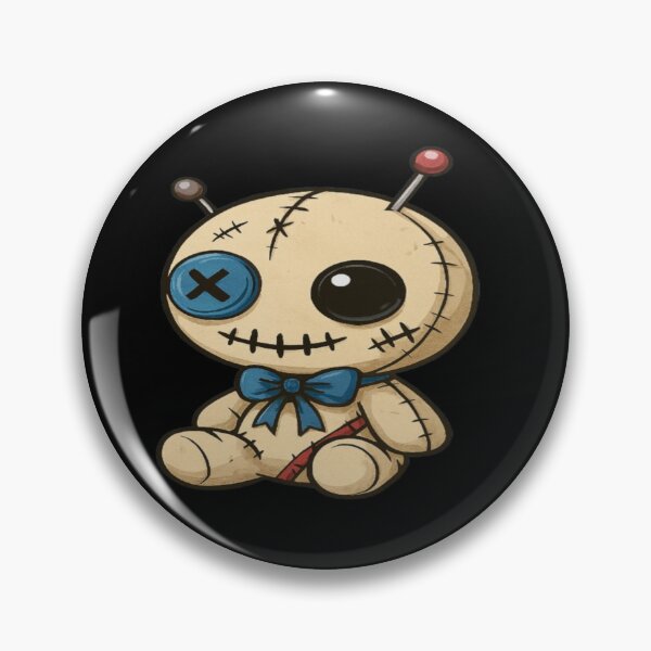 Item preview, Voodoo Doll with Blue Bow and Pins designed and sold by Ecosetereos.