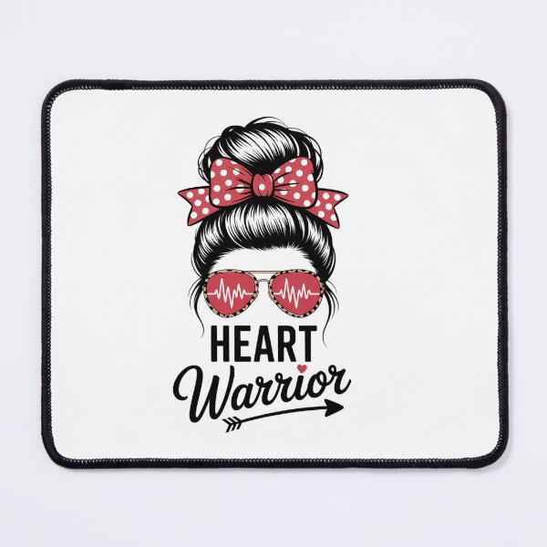 Item preview, Heart Warrior Messy Bun Go Red - Heart Disease Awareness designed and sold by HellD3vil-Art.