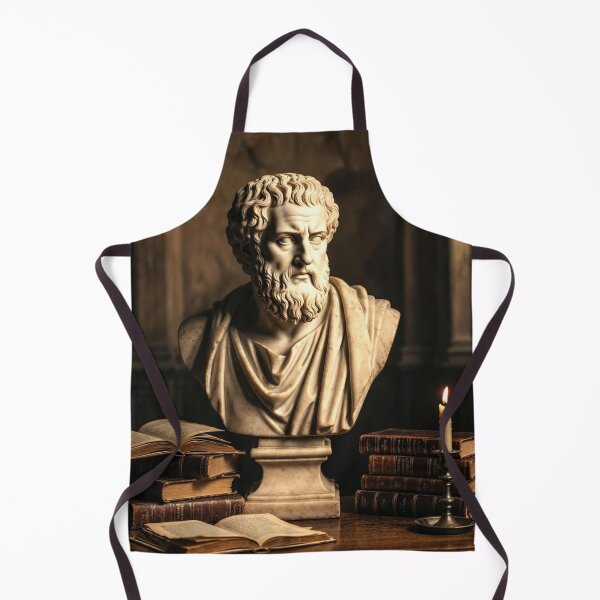 Item preview, Marble Philosopher Bust and Books — Classical Dark Academia Art designed and sold by semenol.