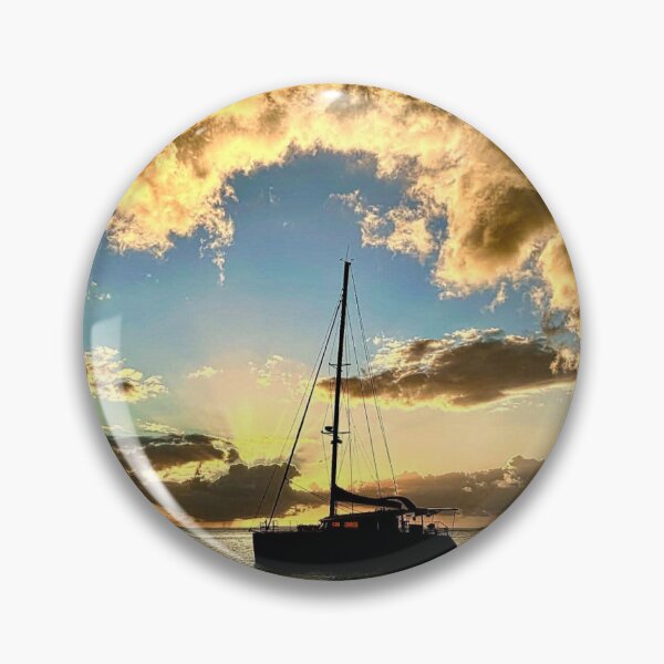 Item preview, Catamaran at Sunset In the Marquesan Islands designed and sold by Sailmates Reflections.