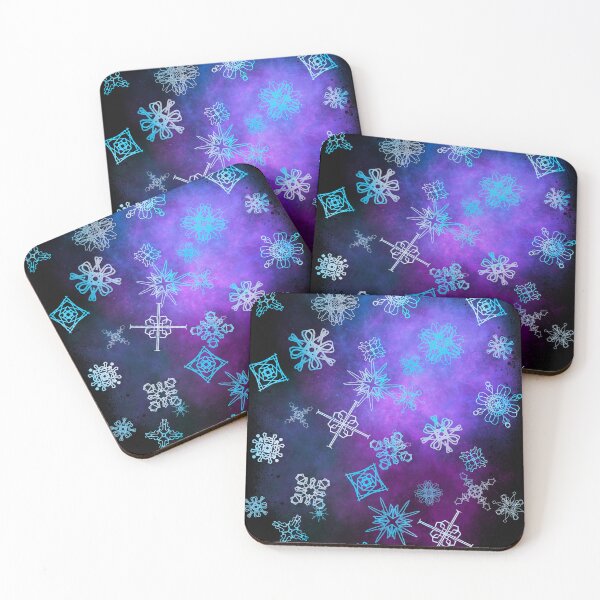 Item preview, Cosmic Snowflake Nebula Pattern - Glowing Winter Galaxy Art designed and sold by TheArtOfTreble.