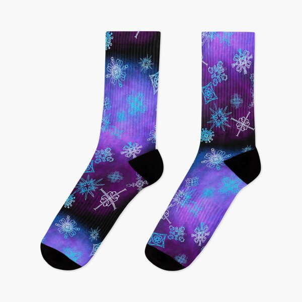 Item preview, Cosmic Snowflake Nebula Pattern - Glowing Winter Galaxy Art designed and sold by TheArtOfTreble.
