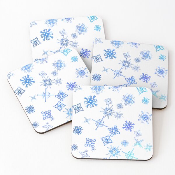 Item preview, Blue Snowflake Seamless Pattern - Minimalist Winter Line Art designed and sold by TheArtOfTreble.