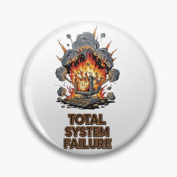 Item preview, Total System Failure Shirt – Exploding Computer Funny Tech Design designed and sold by Chaos Pixel Studio.