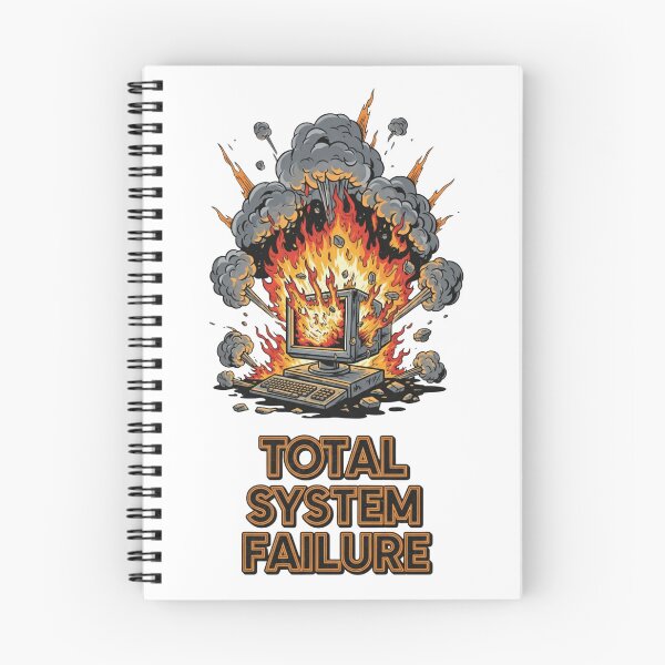 Item preview, Total System Failure Shirt – Exploding Computer Funny Tech Design designed and sold by Chaos Pixel Studio.