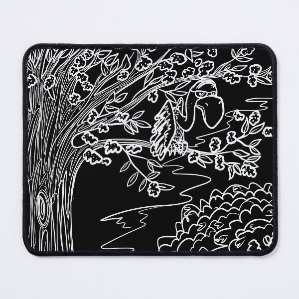 Item preview, Old Buzzard in Tree - Gothic White Line Art Illustration designed and sold by TheArtOfTreble.