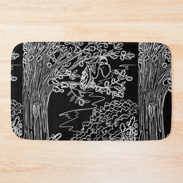 Item preview, Old Buzzard in Tree - Gothic White Line Art Illustration designed and sold by TheArtOfTreble.