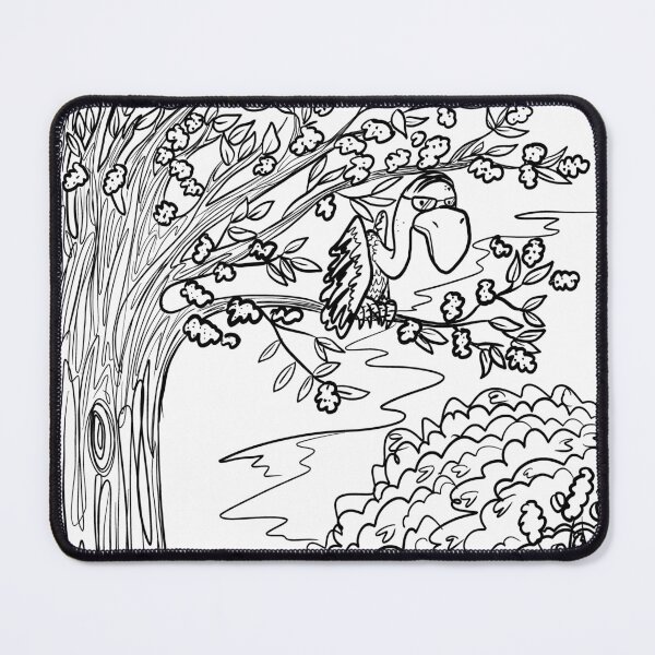 Item preview, Old Buzzard Perched in Tree - Gothic White Line Art designed and sold by TheArtOfTreble.