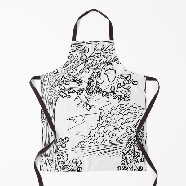 Item preview, Old Buzzard Perched in Tree - Gothic White Line Art designed and sold by TheArtOfTreble.