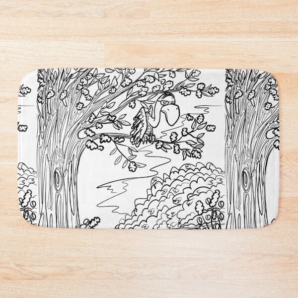 Item preview, Old Buzzard Perched in Tree - Gothic White Line Art designed and sold by TheArtOfTreble.