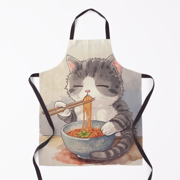 Item preview, Cute kitty cat eating ramen noodles  designed and sold by JosueShop101.