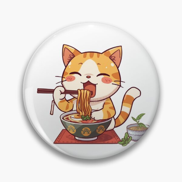 Item preview, Kawaii cat eating ramen  designed and sold by JosueShop101.