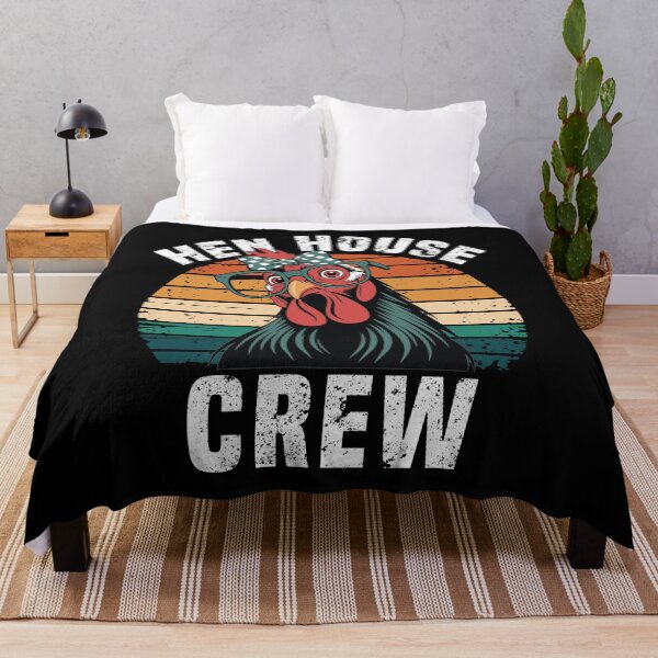 Item preview, Hen House Crew - Retro Sunset Chicken For Farmers designed and sold by Dmetalx Art Apparel.