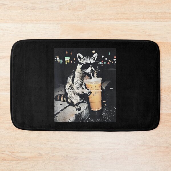 Item preview, Funny Raccoon Drinking iced Coffee unisex designed and sold by NonBuyingData.