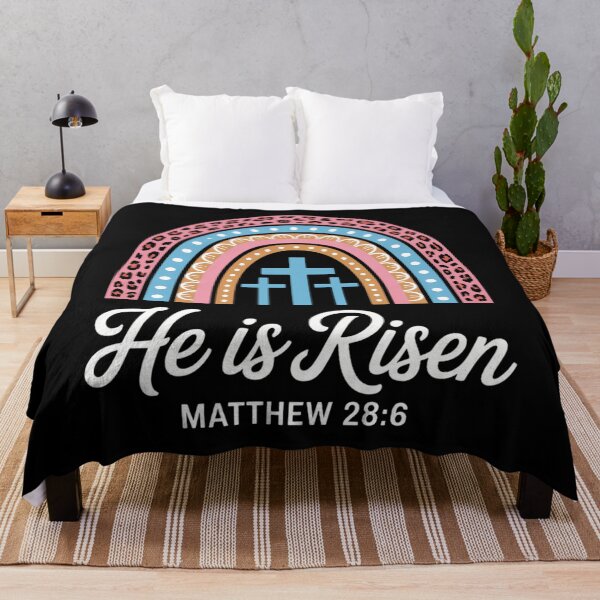 Item preview, He Is Risen Rainbow Leopard Happy Easter Day Christian Jesus designed and sold by HellD3vil-Art.