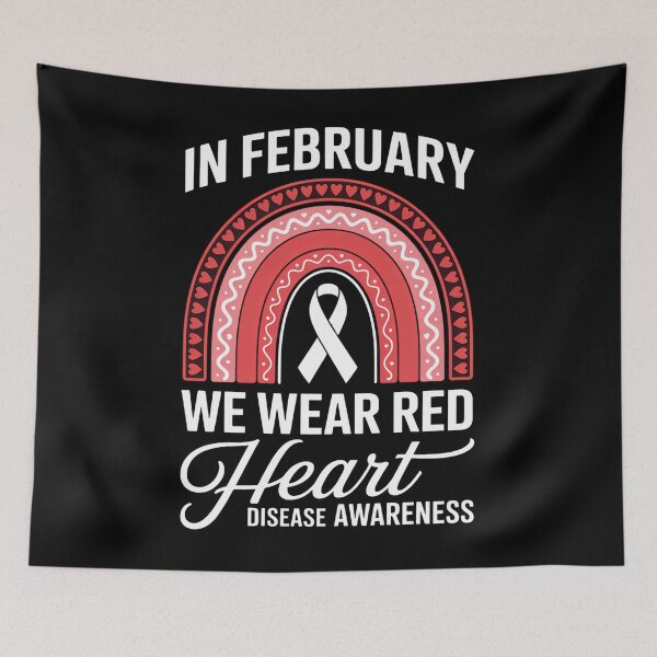 Item preview, In February We Wear Red Rainbow - Heart Disease Awareness designed and sold by EllenJast.