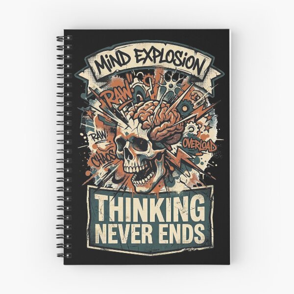 Item preview, Overthinking Mind Explosion Skull Design designed and sold by Quiet Chaos Club.