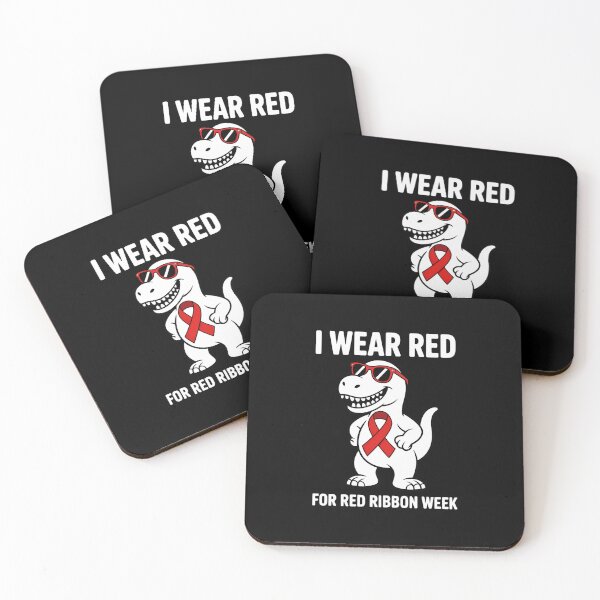 Item preview, I Wear Red For Red Ribbon Week Dino T-Rex designed and sold by EllenJast.