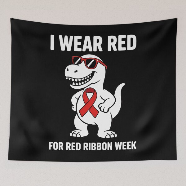 Item preview, I Wear Red For Red Ribbon Week Dino T-Rex designed and sold by EllenJast.