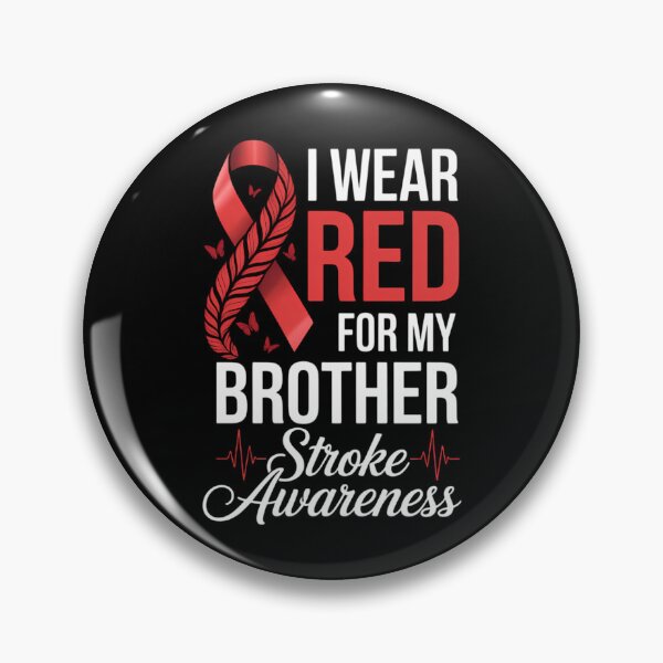 Item preview, I Wear Red for My Brother Stroke Awareness Ribbon Support designed and sold by HellD3vil-Art.