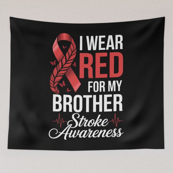 Item preview, I Wear Red for My Brother Stroke Awareness Ribbon Support designed and sold by HellD3vil-Art.