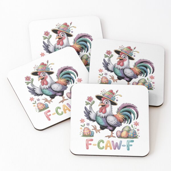 Item preview, Funny Easter Rooster F-Caw-F Chicken Pun Spring Farm Humor designed and sold by Solid Sarcasm.