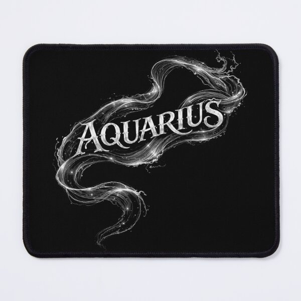 Item preview, Aquarius Water Script – Fluid Zodiac Splash Tee designed and sold by printedartgoods.