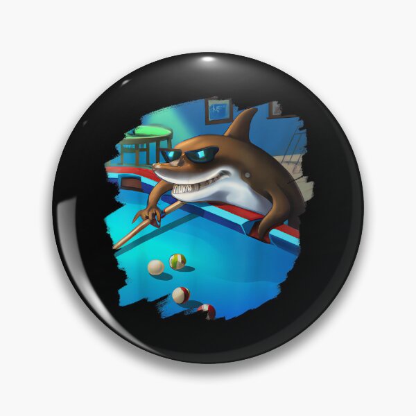 Item preview, Cool Shark Playing Pool Billiards in Lounge Funny Sharks designed and sold by RichardXRichard.