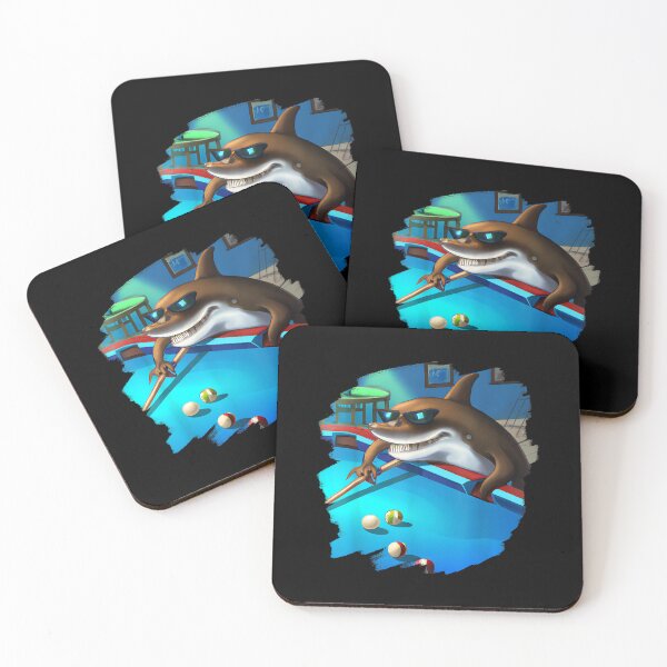 Item preview, Cool Shark Playing Pool Billiards in Lounge Funny Sharks designed and sold by RichardXRichard.