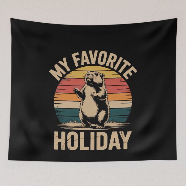 Item preview, My Favorite Holiday Ground Hog Sunset Gift Groundhog Day designed and sold by EllenJast.