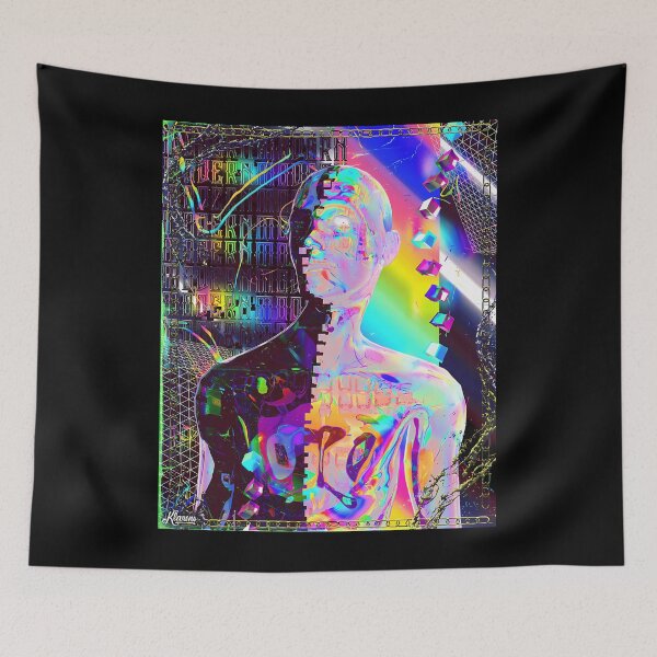Item preview, Abstract Iridescent Chrome Portrait Graphic designed and sold by wzmhjeba10.