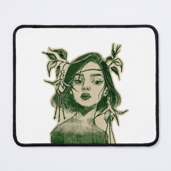 Item preview, FUCHSIA FLOWER CROWN WOMAN FOREST GREEN designed and sold by melyverso.