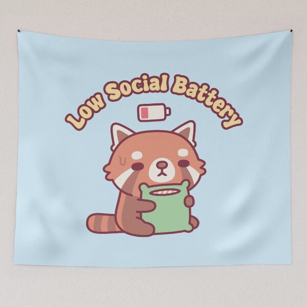 Item preview, Cute Red Panda Born With Low Social Battery designed and sold by rustydoodle.