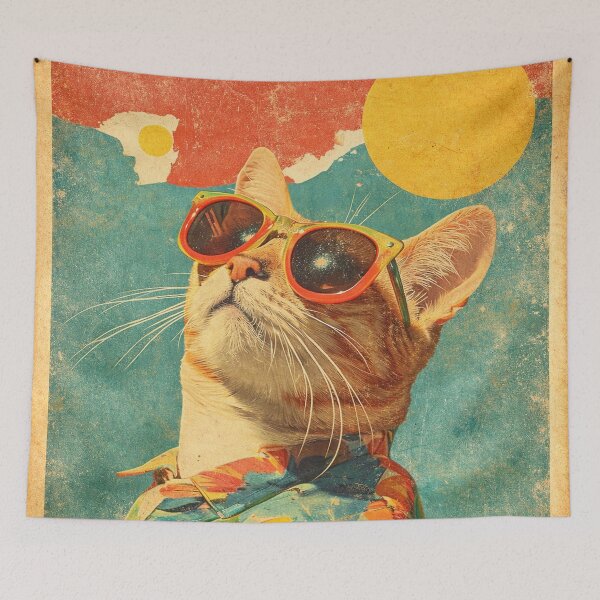 Item preview, Vintage Cat Less Perfection More Authenticity Poster designed and sold by Kirieno.